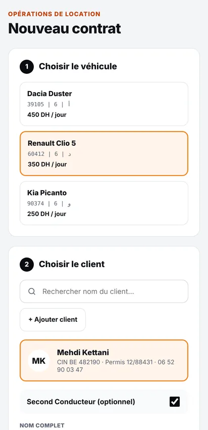 Nouveau contrat sur mobile
